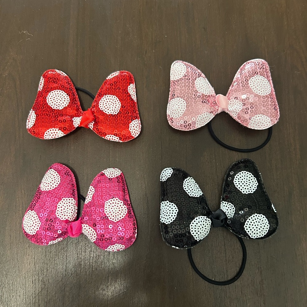 Sequined Polka Dot Bow Hair Tie for Kids - Assorted Colors
